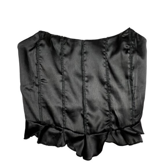 FREE PEOPLE INTIMATELY WOMEN’S SILVER SIREN CORSET TUBE TOP IN BLACK SIZE SMALL - Picture 3 of 3